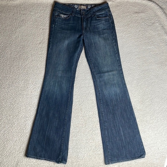 Paige Hidden Hills Denim Dark Wash Jeans Size 30 x 33 Flare - Picture 3 of 10